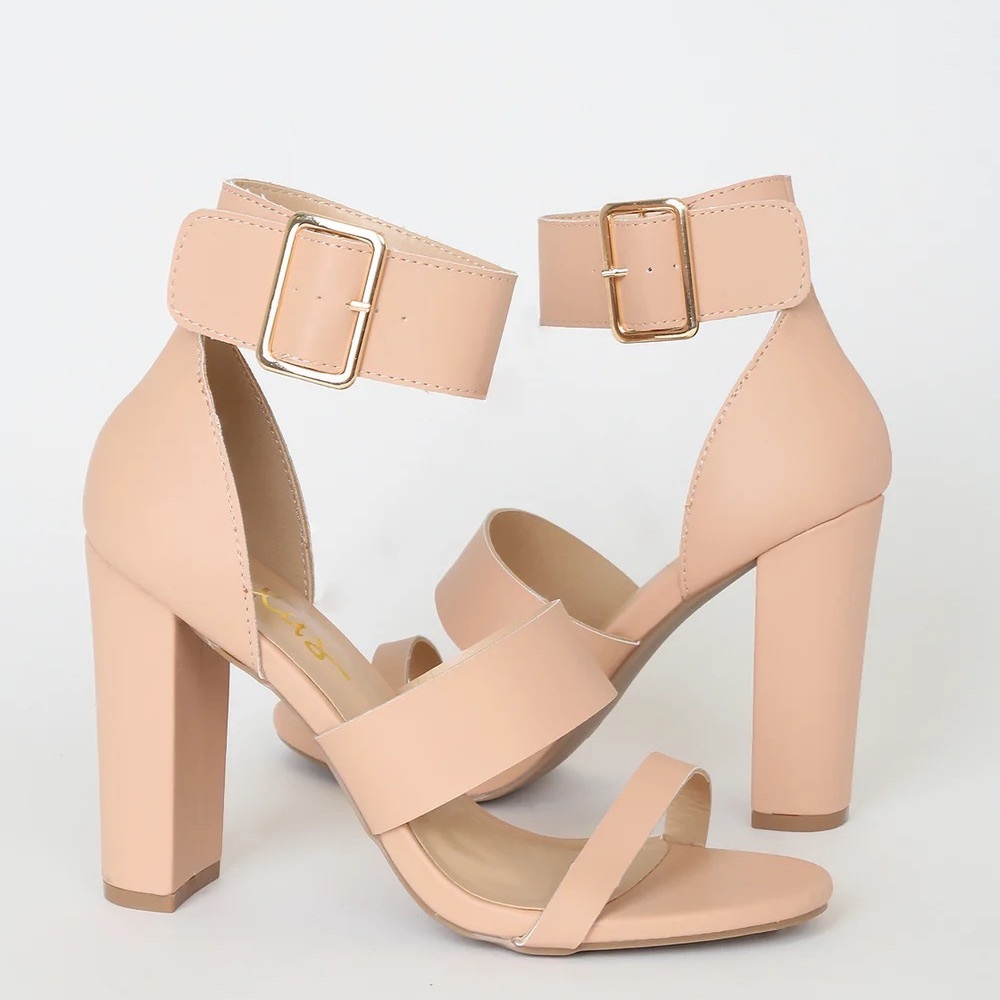Margaret Almond Ankle-Strap Heels